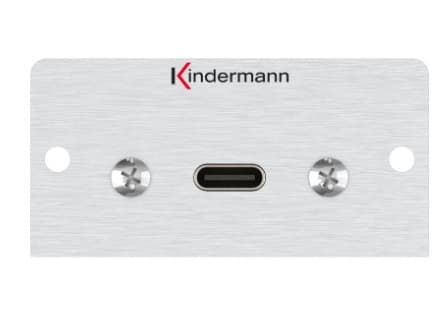 Kindermann 7444000548, USB C, 1 modul(er), USB 3.2 Gen 2 (3.1 Gen 2), aluminium, aluminium, 50 mm