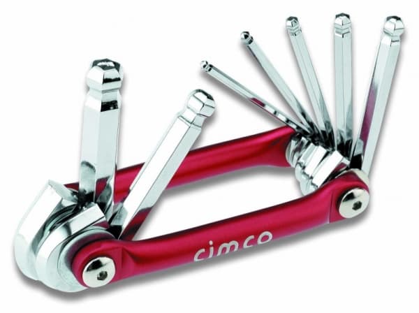 Cimco 110596, Vikbar insexnyckelsats, Metrisk, 7 styck, 2.5,10 mm