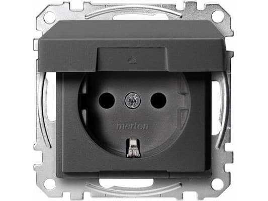 Merten MEG2310-0414, CEE 7/3, CEE 7/4, antrasiitti, kestomuovi, 250 V, 16 A