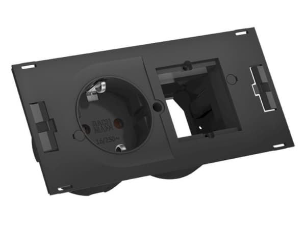 Bachmann 929.030, Innendørs, Type F, Plast, Sort, 1 AC-utganger, 139 mm