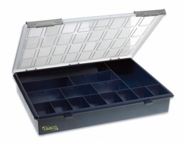 Cimco 415407, Eske for små deler, Plastikk, Blå, Gjennomsiktig, 340 mm, 260 mm, 57 mm
