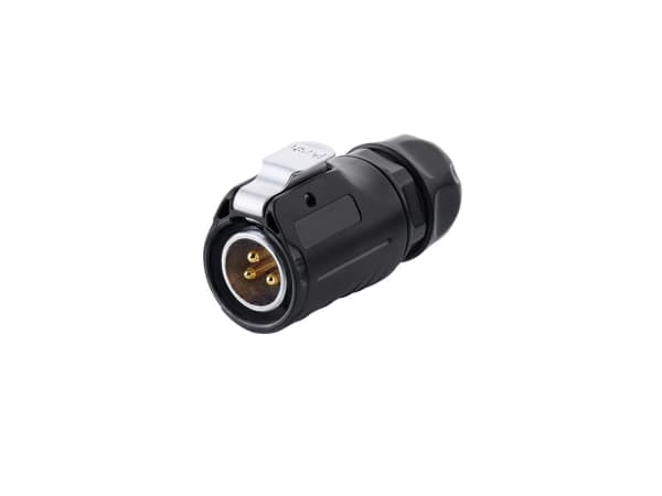 Alcasa IC01-20P301, S1 - Power (3-Pin), Sort, Rett, Metall, Plast, Gull, Kobberlegering