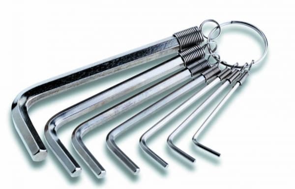 Cimco 110592, L-formad insexnyckelsats, metrisk, 8 st, krom vanadinstål, 2.10 mm, DIN 911