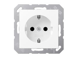 JUNG A 1520 BFKI WWM, Typ F, Vit, Termoplast, Universal, 250 V, 16 A