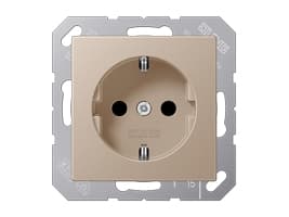 JUNG A 1520 KI CH, CEE 7/3, Champagne, Duroplast, 250 V, 16 A, 55 mm