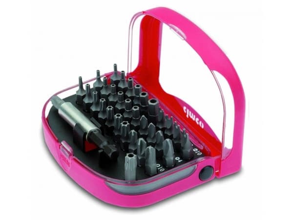 Cimco 11 4599, Drill, Drill bit set, 33 stykker, TORX: T 8 - T 10 - T 15 - T 20 - T 25 - T 27 - T 30 - T 35 - T 40 Hex bits: 2 - 2.5 - 3 - 4 - 5 -...
