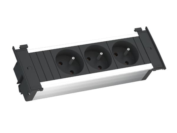 Bachmann 927.000, 3 x Type E, 3 modul/-er, Svart, Gjuten aluminium, 204 mm Svart