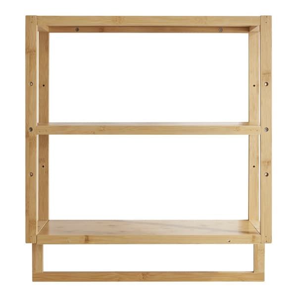 Vägghylla Östra badrumshylla 58,5x52x21 cm bambu [en.casa]