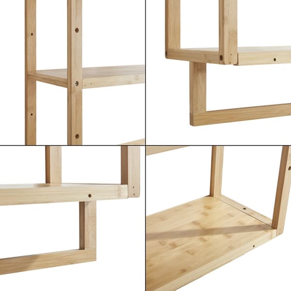 Vägghylla Östra badrumshylla 58,5x52x21 cm bambu [en.casa]