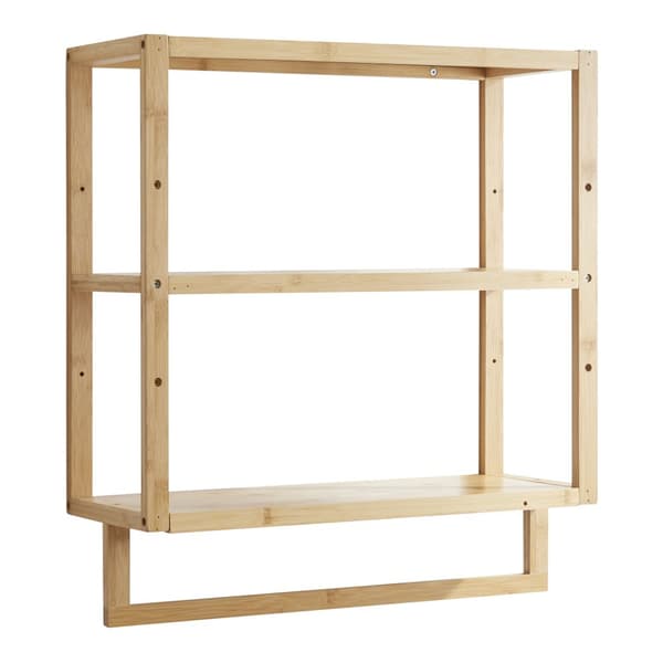 Vägghylla Östra badrumshylla 58,5x52x21 cm bambu [en.casa]