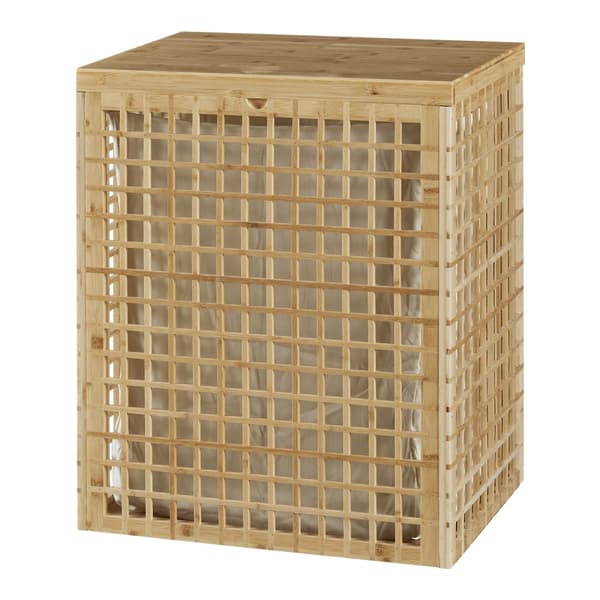 Tvättkorg Vimmerby 64x53x39 cm bambu beige [en.casa]