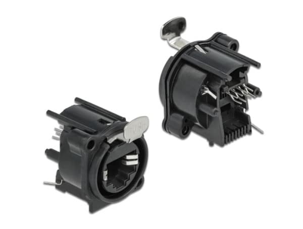 Delock - Modulär insättning - D-type, jack to solder - RJ-45 - svart