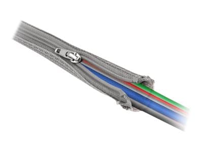Delock - Flätad ärm - 30 mm diameter with zip fastener - 1 m - grå