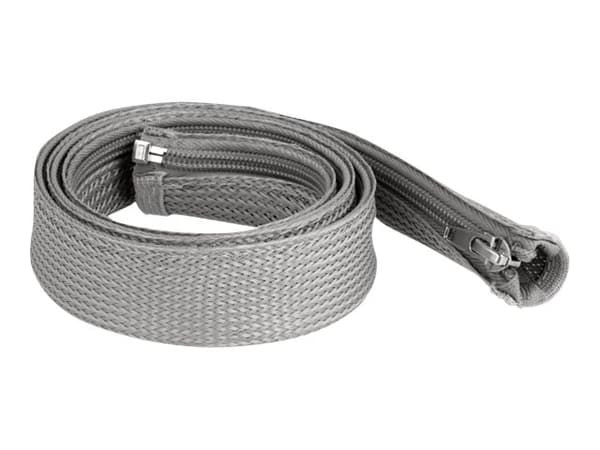 Delock - Flätad ärm - 30 mm diameter with zip fastener - 1 m - grå