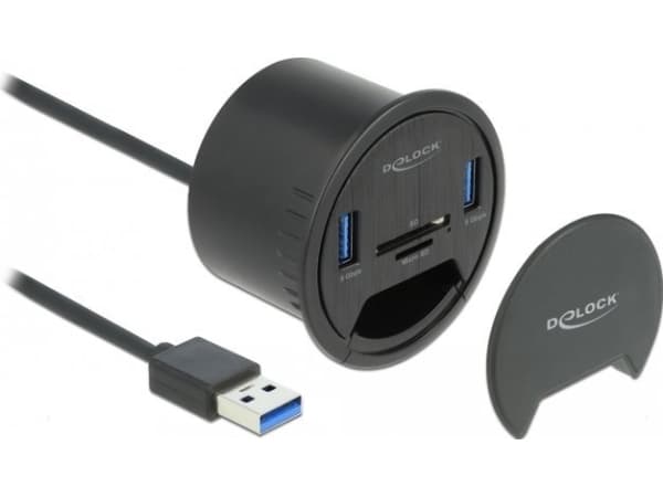 Delock - Hubb - 2 x USB 3.2 Gen 1 - försänkt montering möjlig