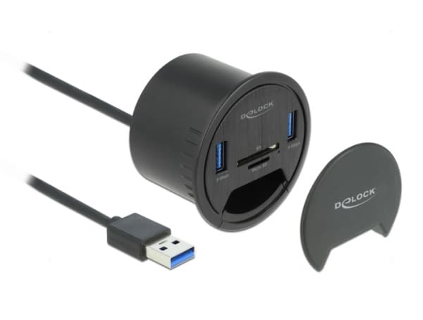 Delock - Hubb - 2 x USB 3.2 Gen 1 - försänkt montering möjlig