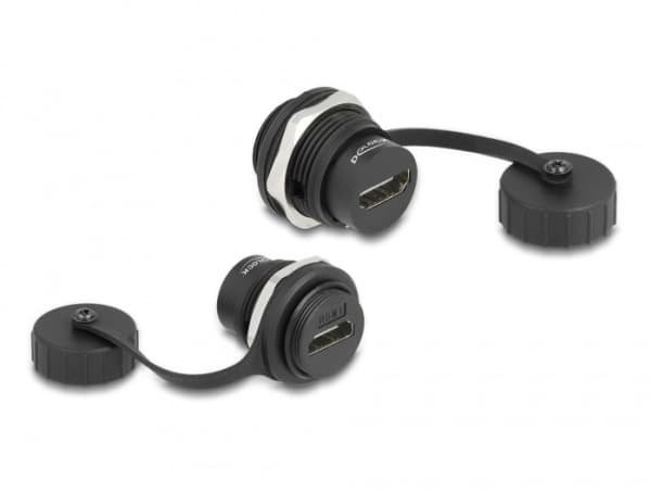 Delock - Snäppbar modul - with protective dust cap IP67 dust and waterproof - HDMI - 1 audio / video socket - 1 modul - svart