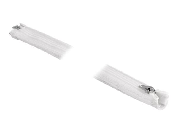 Delock - Flätad ärm - 30 mm diameter with zip fastener - 1 m - vit