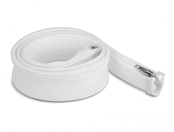 Delock - Flätad ärm - 30 mm diameter with zip fastener - 1 m - vit