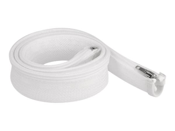 Delock - Flätad ärm - 30 mm diameter with zip fastener - 1 m - vit