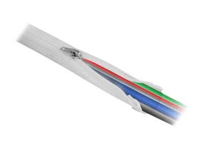 Delock - Flätad ärm - 30 mm diameter with zip fastener - 1 m - vit