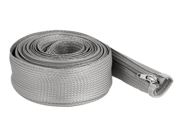 Delock - Flätad ärm - 50 mm diameter with zip fastener - 3 m - grå