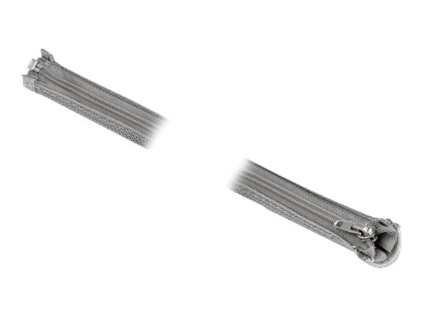 Delock - Flätad ärm - 50 mm diameter with zip fastener - 3 m - grå