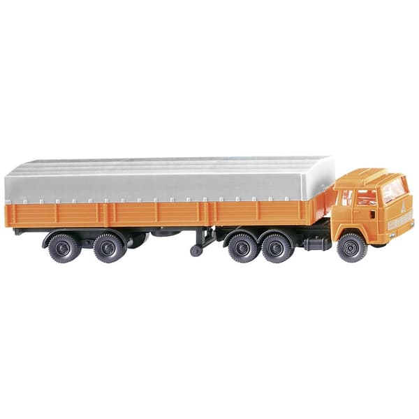 Wiking 0956 11 N Byggmodell Lastbil Magirus Deutz Flritschensateltåg, orange