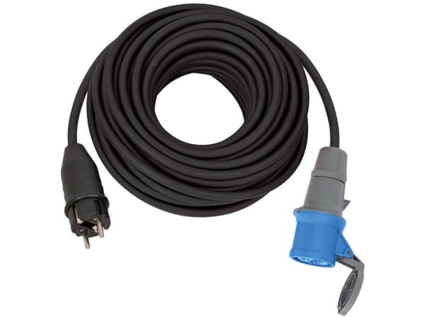 Brennenstuhl 1132910100, 25 m, Utomhus, IP44, Oljetålig, Svart, Blå, 280 mm