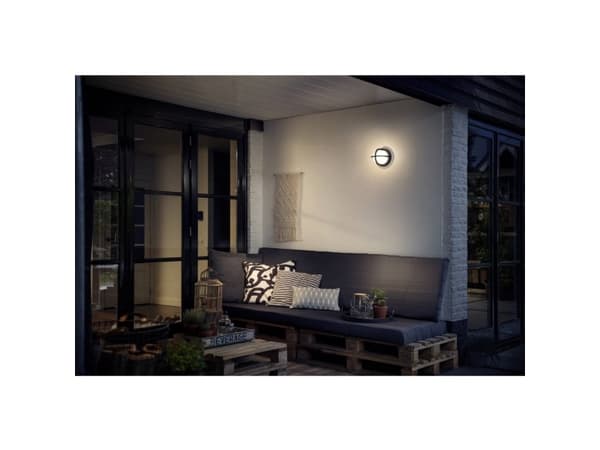 Philips myGarden Astilbe vägglampa 42 W E27 ljuskälla medföljer inte, Väggbelysning för utomhusbruk, Svart, Vit, Gjuten aluminium, II, Modern, Contem Svart, Vit