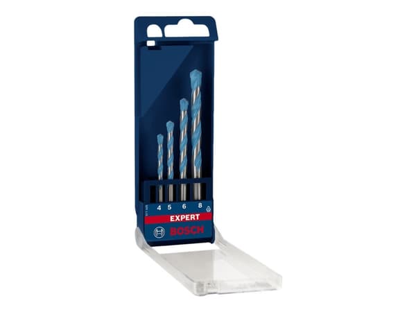 Bosch Expert CYL-9 MultiConstruction - Borsett - for betong, plast, stål, bløtt tre, soft tile, multimaterial - 4 deler - 5 mm, 6 mm, 8 mm, 4 mm - cy