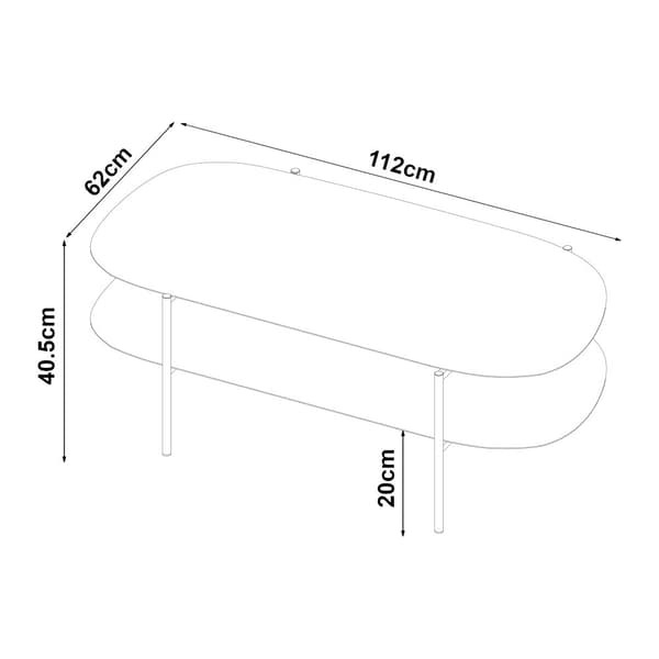 Soffbord Enebakk 112x62x40,5 cm stål svart matt [en.casa]
