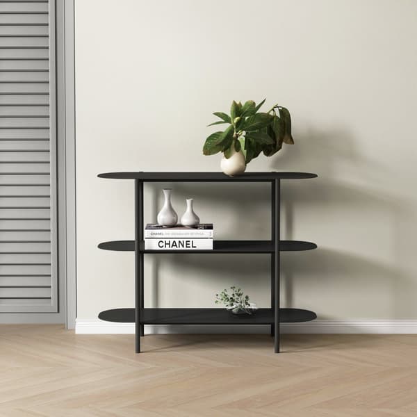 Sidobord Enebakk 70x90x32 cm stål svart matt [en.casa]