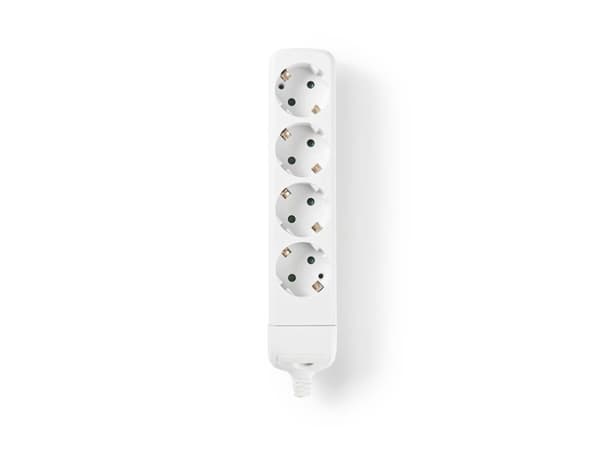 Nedis EXSO400F1WT, Sisätila, IP20, Valkoinen, 4 AC-pistorasia(a), 230 V, 3680 W