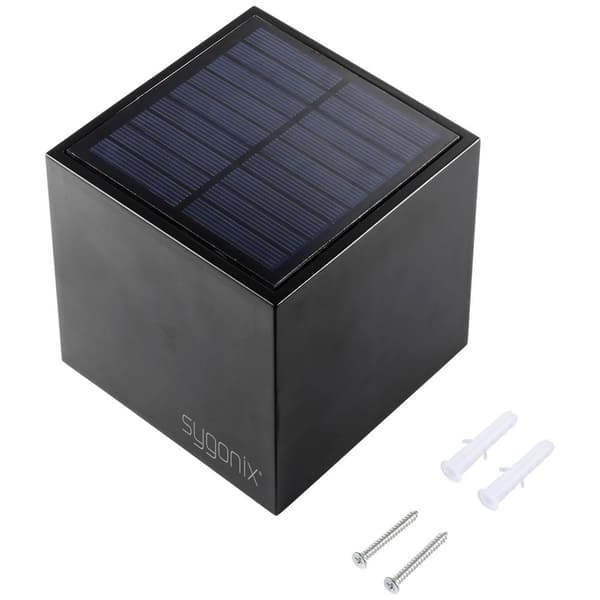 Sygonix SY-5499356 Solcells-utomhusväggbelysning SMD LED 0.9 W Svart