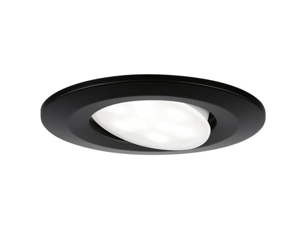 Paulmann Calla, Nedtryckbar spotlight, 1 lampor, LED, 6 W, 4000 K, Svart Svart