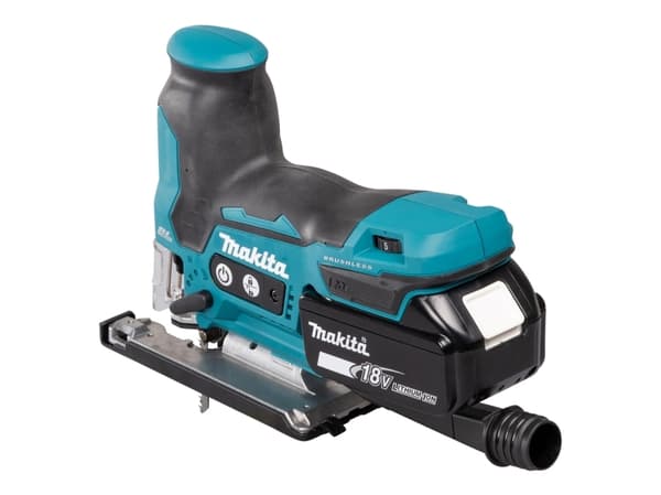 Makita DJV185RF1J, Kaarikahva, Vihreä, 90°, Alumiini, Terästä, Puu, Harjaton, Deep discharge