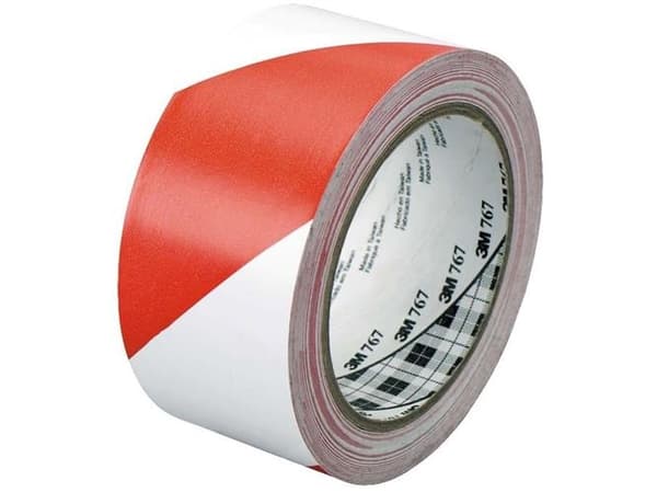 Merkintäteippi 50mm 33m punainen/valkoinen