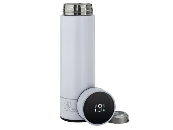 Extralink Smart Travel Mug White | Lämpömuki | LED-näytöllä varustettuna