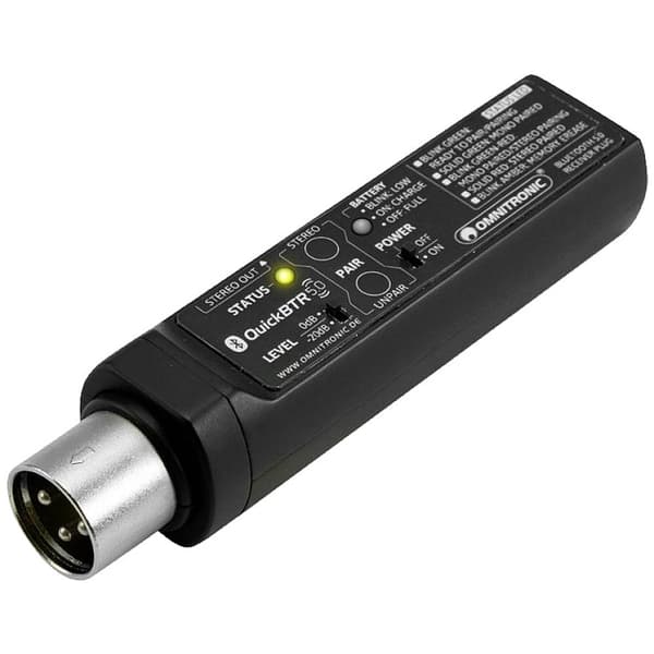 Omnitronic QuickBTR-5.0 XLR AptX Bluetooth musikmottagare Kommunikation - Bluetooth version: 5.0, A2DP 10 m AptX-Teknol