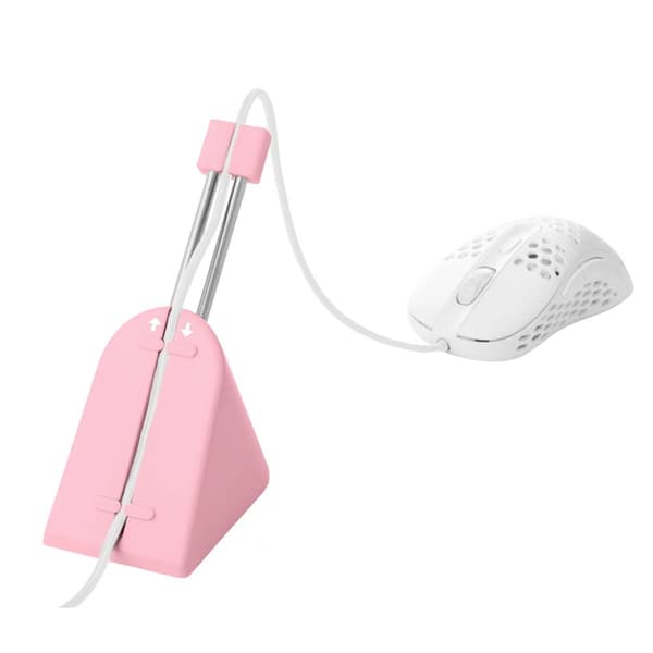DELTACO GAMING PA85 Bungee Mus-kabelhållare Rosa Anpassningsbar längd, Glidsäker