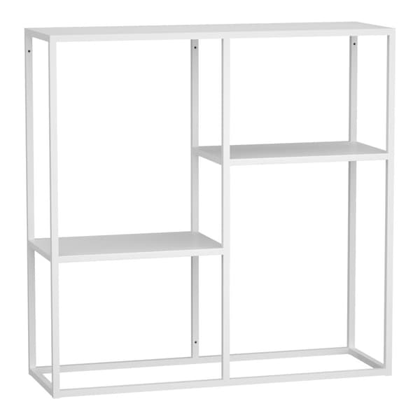 Sidobord Strömstad 80x80x26 cm stål vit [en.casa]