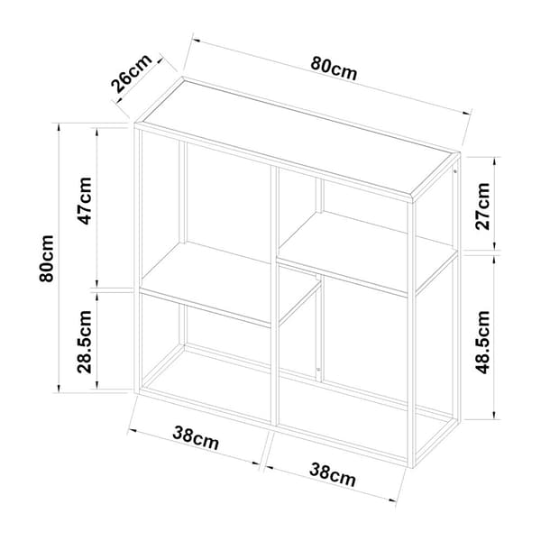 Sidobord Strömstad 80x80x26 cm stål vit [en.casa]