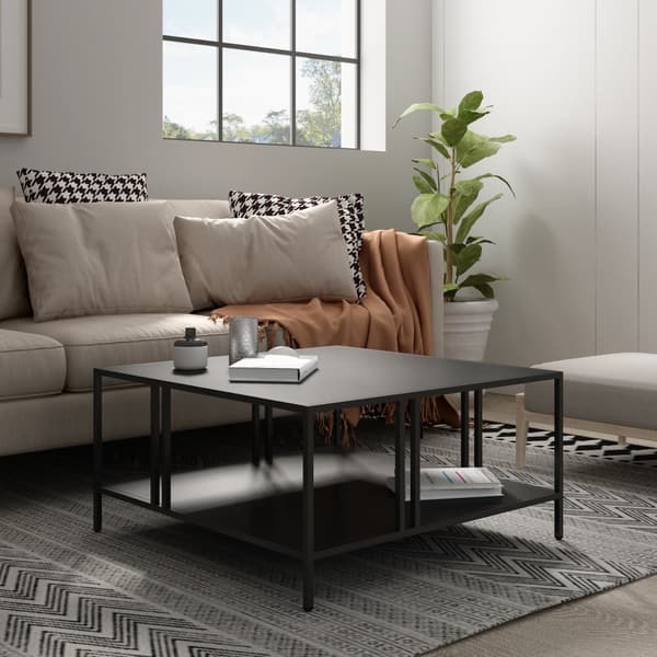Soffbord Kumlinge 40x80x80 cm metall svart [en.casa]