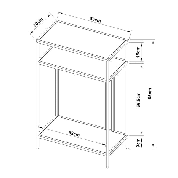 Sidobord Kumlinge 85x55x30 cm svart avlastningsbord [en.casa]