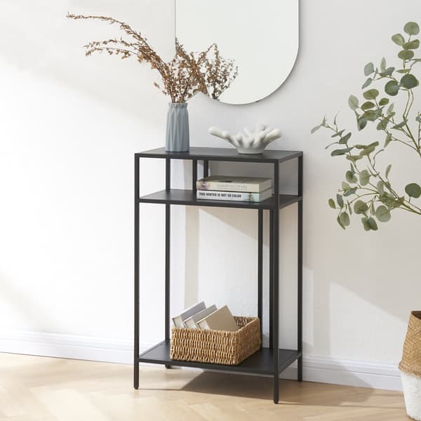 Sidobord Kumlinge 85x55x30 cm svart avlastningsbord [en.casa]