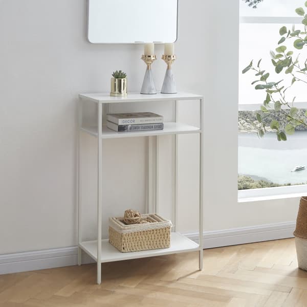 Sidobord Kumlinge 85x55x30 cm vit avlastningsbord [en.casa]