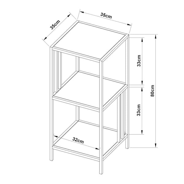 Hylla Kumlinge 80x35x35 cm stål vit [en.casa]