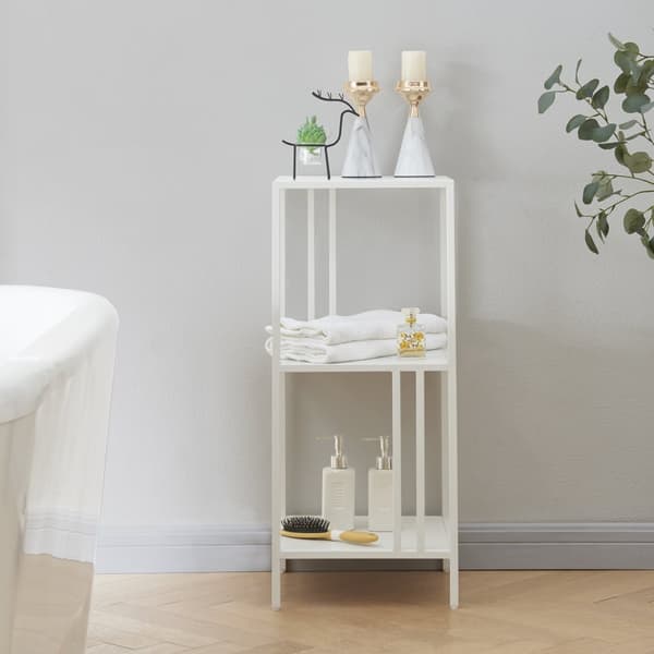 Hylla Kumlinge 80x35x35 cm stål vit [en.casa]