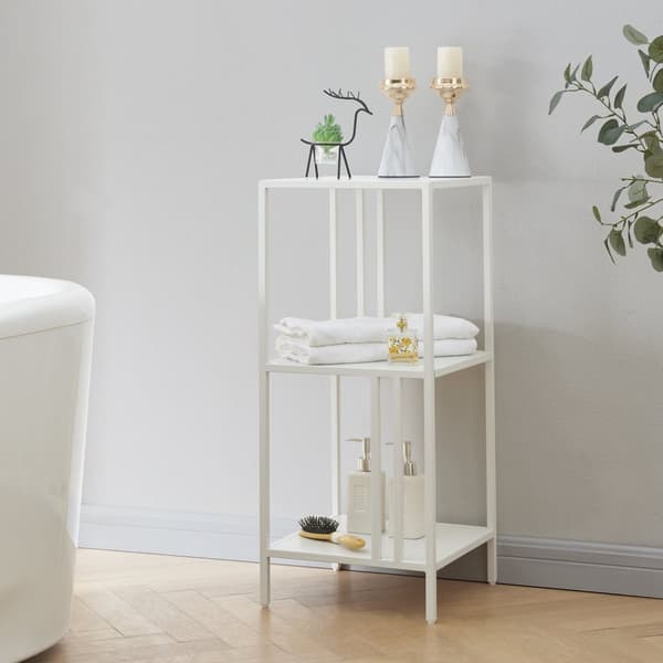 Hylla Kumlinge 80x35x35 cm stål vit [en.casa]